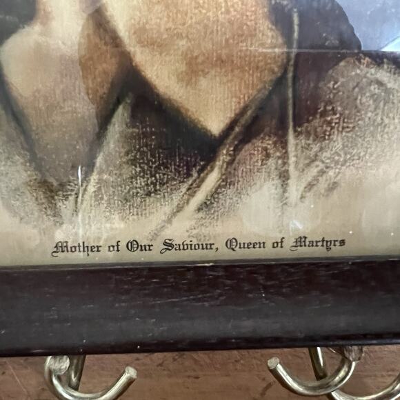 Vintage 30’s Eli J Allman Mary Religious Art Lithograph Catholic Framed Print - Picture 3 of 7